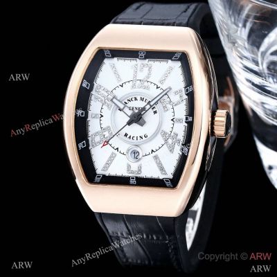 Copy Franck Muller Vanguard Racing Diamond-Arabic Gummy Strap Watches